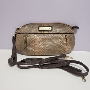 Kim Roger's Faux Snake Reptile Skin Purse Crossbody Wristlet Clutch Women's...